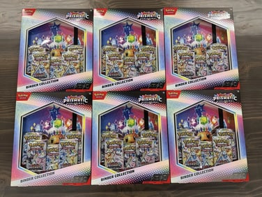 Lot of 6 Pokemon PRISMATIC EVOLUTIONS Binder Collection FACTORY SEALED