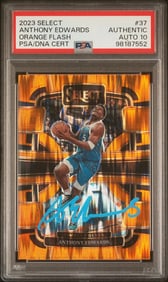 Anthony Edwards Signed 2023 Select Orange Flash #37 (PSA 10 Auto)