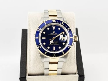 Rolex Submariner 16613 Blue Dial 18K Yellow Gold Stainless Steel