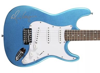 Alice Cooper Authentic Signed Metallic Blue Electric Guitar BAS Witnessed