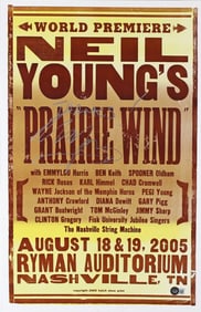 Neil Young Signed & Inscribed 14"x22" Prairie Wind Tour Poster (Beckett LOA)