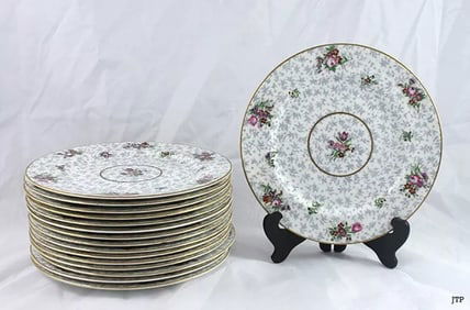 14 Tiffany Royal Doulton Floral Luncheon Plates