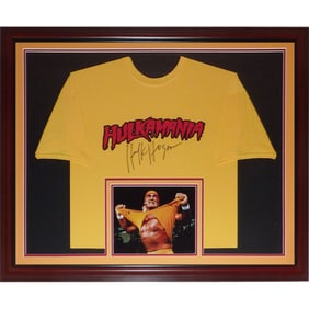 Hulk Hogan Signed Framed Yellow Shirt JSA Authenticated