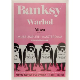 2016 Original Banksy & Warhol 'Laugh Now' Poster 24x16 Street Poster