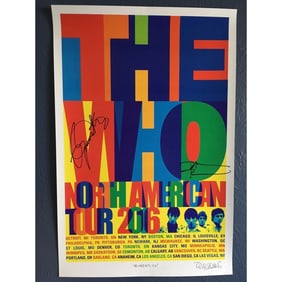 The Who Hits 50 RARE *2016* Tour Poster Signed by Roger Daltrey & Pete Townshend