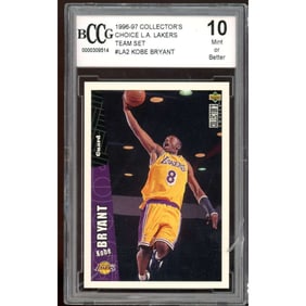 1996 CC Lakers Team Set #LA2 Kobe Bryant Rookie Card BCCG 10