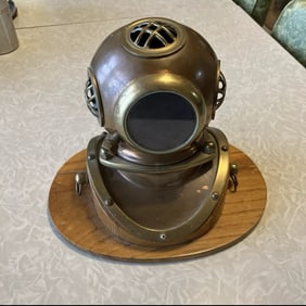 Rolex Submariner 1970s Brass Copper Glass Divers Helmet Watch Display