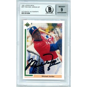 Upper Deck Signed Michael Jordan SP1 White Sox Rookie BGS 9