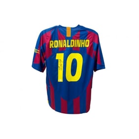 Ronaldinho Signed Barcelona Jersey Inscribed "R10" (Beckett COA)