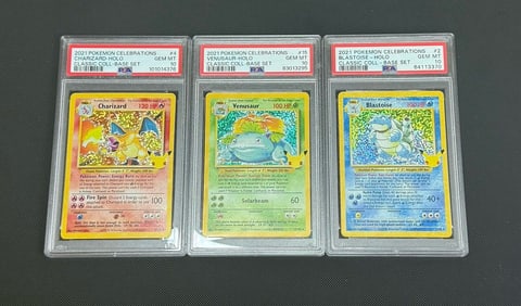 Pokemon Charizard Blastoise Venusaur Celebrations Collection Base Set PSA 10