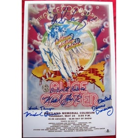 Alice Cooper & Band 4x Signed 12x18 Reprint Concert Poster (BAS LOA)