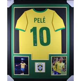 Ronaldo X Pele Signed Brazil Jersey Display (BAS COA)