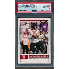 2017 Panini Score Patrick Mahomes ROOKIE RC #403 PSA 10