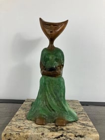LEONORA CARRINGTON BRONZE SCULPTURE "LA INVENTORA DEL ATOLE" SIGNED AND NUMBERED