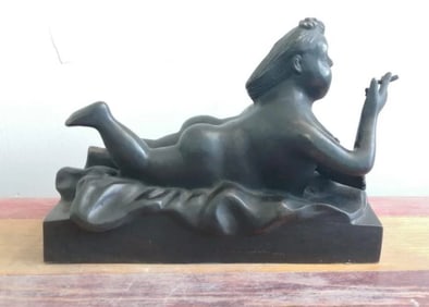 FERNANDO BOTERO  " SMOKING WOMAN I " BRONZE SCULPTURE SIGNED &NUMBERED
