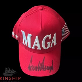 President Donald Trump signed MAGA Hat JSA LOA Auto Grade 9