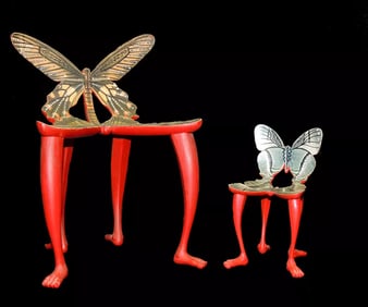 Pedro Friedeberg Original Butterfly Chair Sculpture Painting Signed Art 2 Chairs