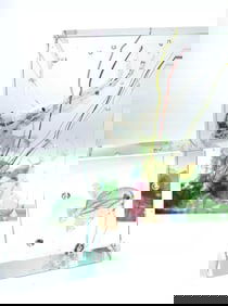 2 OUTSTANDING MURANO ART GLASS AQUARIUMS BLOCK 60s  SQUID/ REEF & FISH BASE LITE