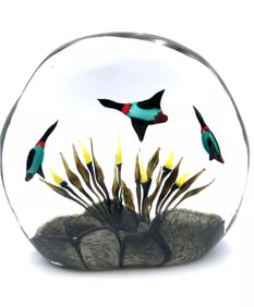 Murano Art Glass MASSIVE 30lbs Flying Birds Unique Signed By: Elio Raffaeli