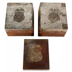 3 United States Dept. Veterans Affairs Indiana Excise Police Obsolete Badge Die