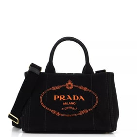Prada Canapa Convertible Tote Canvas Mini