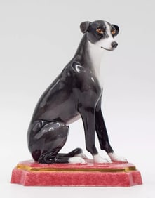 Vintage Porcelain Halcyon Days "Prince Albert's Favorite Greyhound"