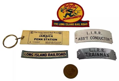 Lot Long Island NY Railroad LIRR Hat Badges Token Patches Commemorative Ticket
