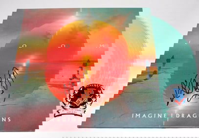 DAN REYNOLDS IMAGINE DRAGONS SIGNED LOOM ALBUM VINYL RECORD BECKETT COA EVOLVE