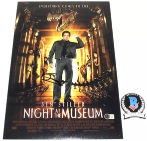 BEN STILLER SIGNED 'NIGHT AT THE MUSEUM' 12x18 MOVIE FILM POSTER BECKETT COA