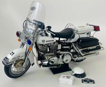 Franklin Mint 1:10 HARLEY DAVIDSON Panhead Police Motorcycle Bike + Accessories