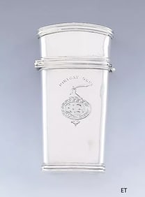 mid 1700s Rare American Coin Silver Lancet Case w/Great Crest