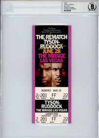 Mike Tyson Signed Authentic Ticket vs Ruddock 6/28/1991 Rematch COA BAS Auto