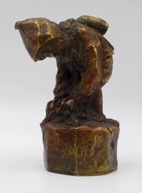 Antique Artist Signed German Bronze Elf - Letter Seal - H.G.