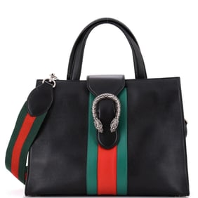 Gucci Web Dionysus Top Handle Bag Leather Medium