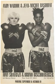 Original Vintage Basquiat Warhol 1985 Gallery Opening Advertisment Boxing Poster