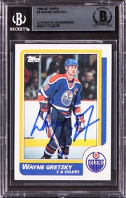 Oilers Wayne Gretzky Authentic Signed 1986 Topps #3 Card Autographed BAS Slabbed