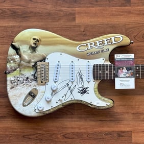 CREED: Scott Stapp, Mark Tremonti, Scott Phillips & Brian Marshall Signed Custom Guitar (JSA COA)