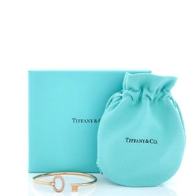 Tiffany & Co. Key Wire Bracelet 18K Yellow Gold with Pave Diamonds