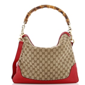 Gucci Diana Bamboo Shoulder Bag GG Canvas Medium