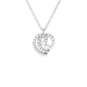 Tiffany & Co. Enchant Heart Pendant Necklace Platinum with Diamonds