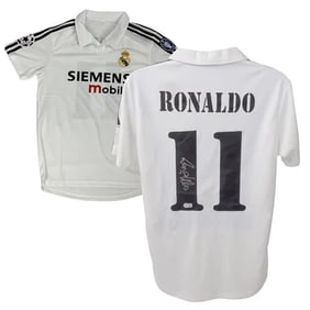 Ronaldo Nazario Signed Real Madrid Home Soccer Jersey #11 with Beckett COA