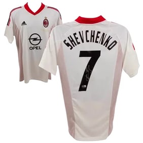 Andriy Shevchenko Signed AC Milan Away Soccer Jersey #7 with Beckett COA