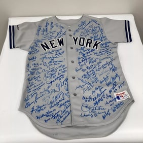 New York Yankees Legends Signed Mickey Mantle Jersey With 95 Signatures! JSA COA