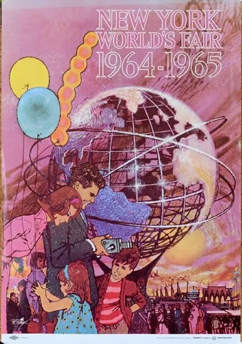 BOB PEAK 1964 NEW YORK WORLDS FAIR POSTER ORIGINAL ON LINEN EXCELLENT: Condition: Used: An item that has been used previously. ,Artist: BOB PEAK,Unit of Sale: Single Piece,Color: Multi-Color,Date of Creation: 1964,Title: 1964 WORLDS FAIR,Original/Licensed Reprint: Origin