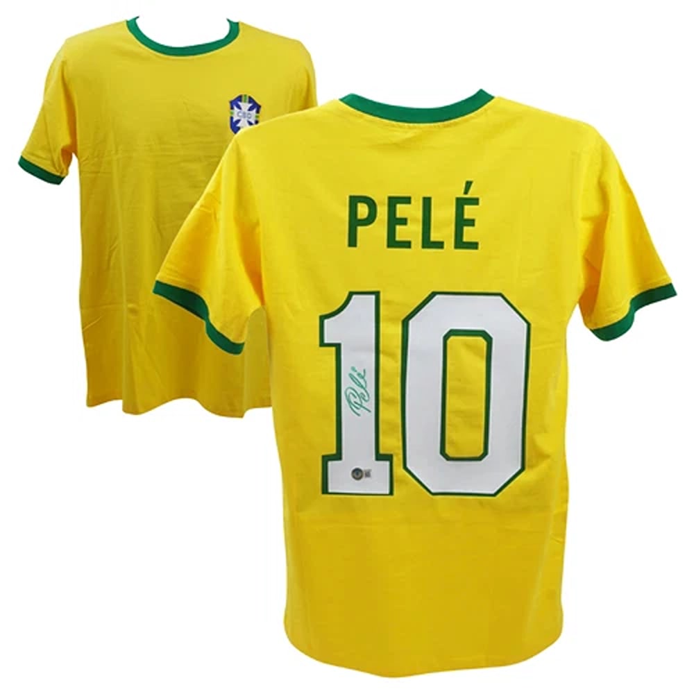 Pele Signed Vintage Brazil FC Home Soccer Jersey #10 with Beckett COA (1 of 4)