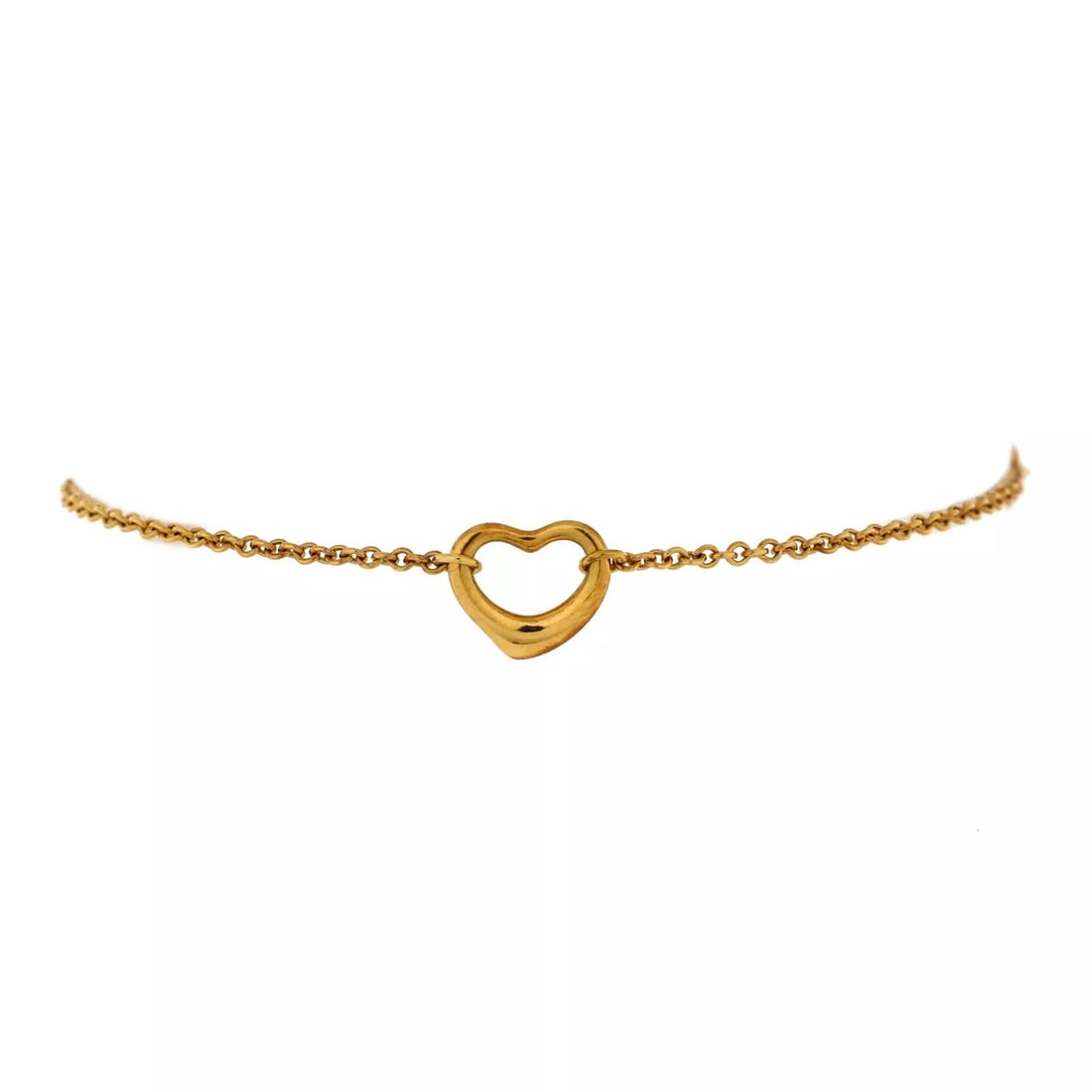 Tiffany & Co. Elsa Peretti Open Heart 3 Charm Bracelet 18K Yellow Gold (1 of 3)