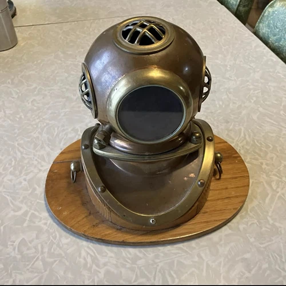 Rolex Submariner 1970s Brass Copper Glass Divers Helmet Watch Display (1 of 11)