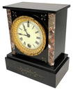 Antique Ansonia Victorian Eastlake Black Slate Marble Ormolu Mantel Clock 8" H