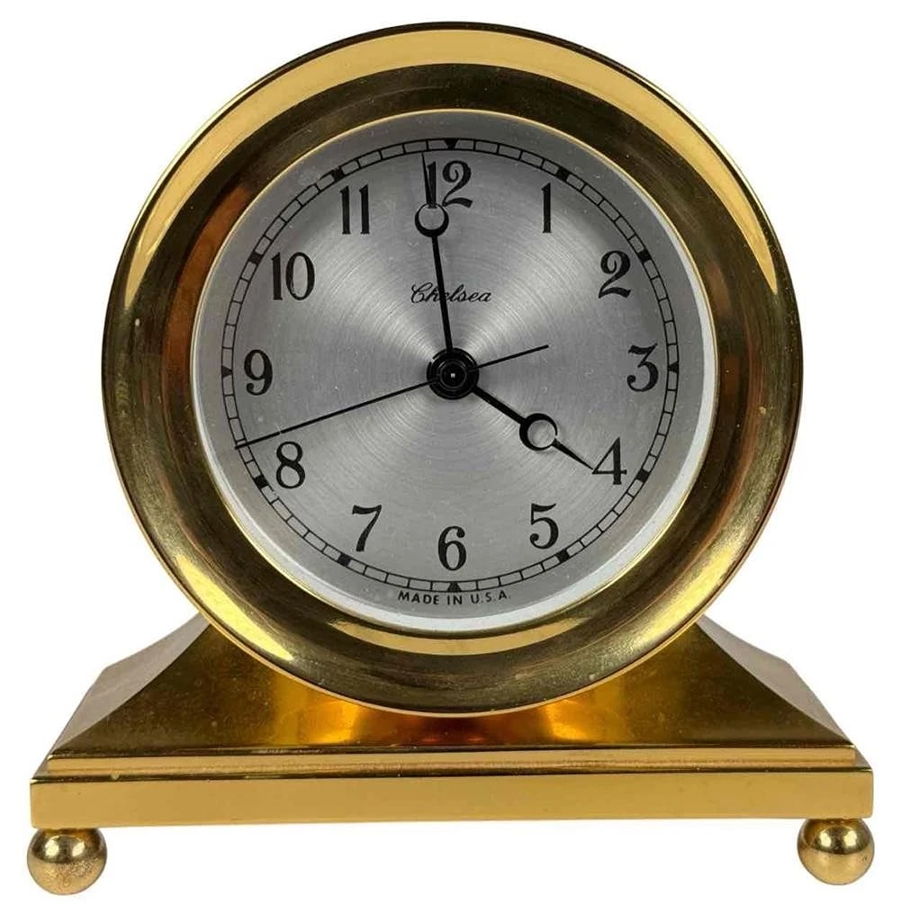 Vintage Chelsea Constitution Solid Brass Desk Clock with Quartz Movement (1 of 13)