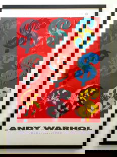 ANDY WARHOL ESTATE RARE 1989 1ST ED LITHO PRINT FRAMED LRG POSTER "$ SIGNS" 1982: Condition: Used,Artist: Andy Warhol,Unit of Sale: Single-Piece Work,Size: Large,Signed: No,Color: Multi-Color,Date of Creation: 1970-1989,Title: " Dollar Signs ( $9 ) ",Framing: Framed,Original/Licens